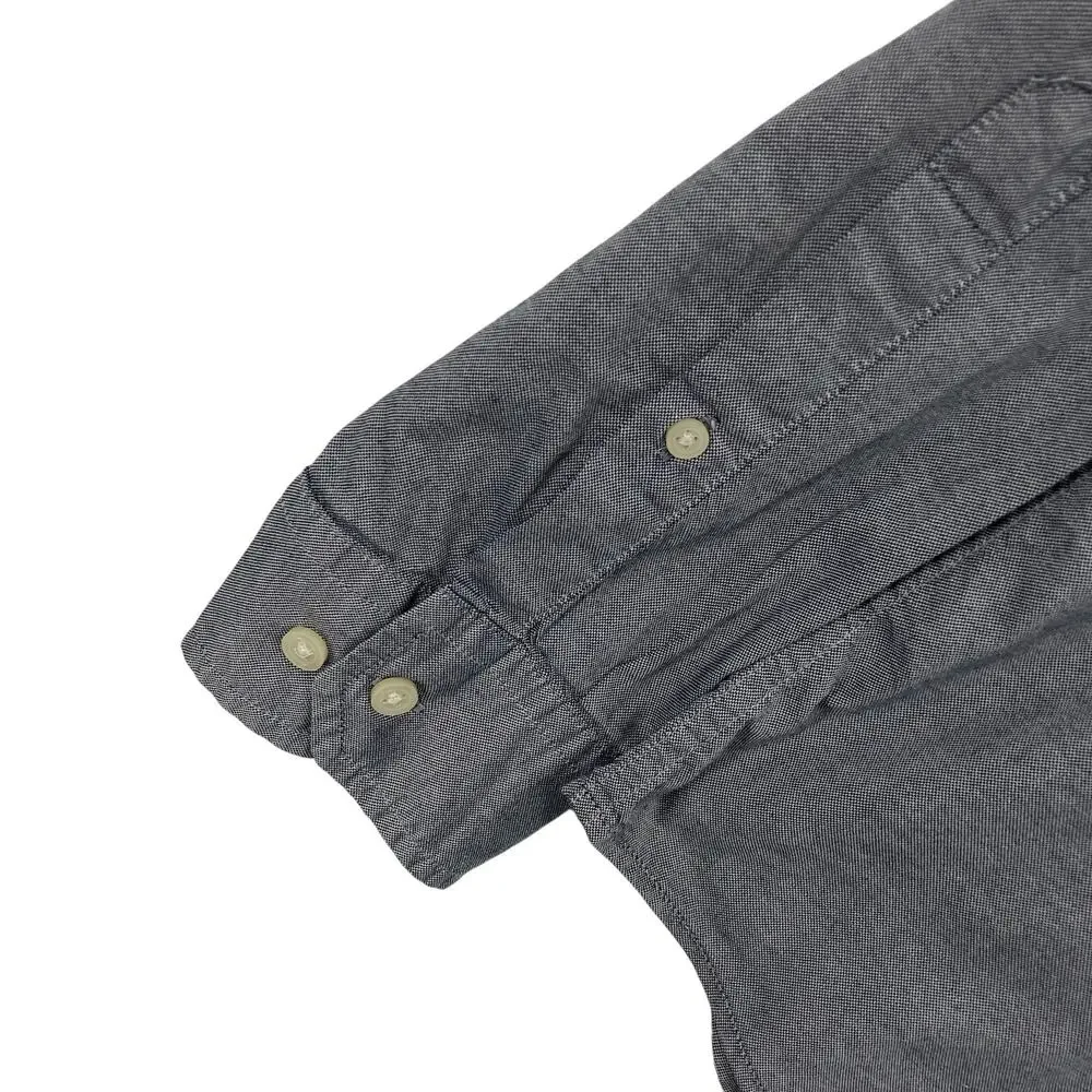 Banana Republic Gray Oxford Button Down Shirt Large Untucked Fit Mens Casual